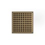 Infinity Drain 4" x 4" LQD 4 Squares Pattern Center Drain Kit, PVC Drain Body and 2" Outlet Satin Champagne