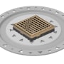 Infinity Drain 4" x 4" LQD 4 Squares Pattern Center Drain Kit, PVC Bonded Flange, 2", 3" and 4" Outlet Satin Bronze