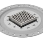 Infinity Drain 4" x 4" LQD 4 Squares Pattern Center Drain Kit, PVC Bonded Flange, 2", 3" and 4" Outlet Satin Stainless