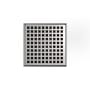 Infinity Drain 5" x 5" LQD 5 Squares Pattern Center Drain Kit, ABS Drain Body and 2" Outlet Satin Stainless