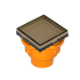 Infinity Drain 4" x 4" LTD 4 Center Drain Kit with Cast Iron Drain Body, 2" Outlet Satin Bronze