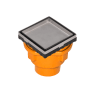 Infinity Drain 4" x 4" LTD 4 Center Drain Kit with Cast Iron Drain Body, 2" Outlet Satin Stainless