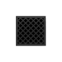 Infinity Drain 4" x 4" Center Drain Kit with Moor Pattern Decorative Plate and 2" Throat for MD 4 Matte Black