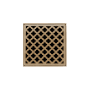 Infinity Drain 4" x 4" Center Drain Kit with Moor Pattern Decorative Plate and 2" Throat for MD 4 Satin Champagne