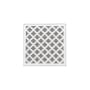 Infinity Drain 4" x 4" MD 4 Center Drain Complete Kit with Moor Pattern Decorative Plate with Cast Iron Drain Body for Hot Mop, 2" Outlet Matte White