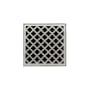 Infinity Drain 4" x 4" MD 4 Center Drain Complete Kit with Moor Pattern Decorative Plate with Cast Iron Drain Body for Hot Mop, 2" Outlet Satin Stainless