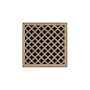 Infinity Drain 5" x 5" MD 5 Center Drain Complete Kit with Moor Pattern Decorative Plate with Cast Iron Drain Body, 2" Outlet Satin Champagne
