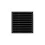 Infinity Drain 4" x 4" ND 4 Center Drain Complete Kit with Lines Pattern Decorative Plate with PVC Drain Body, 2" Outlet Matte Black