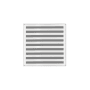 Infinity Drain 4" x 4" ND 4 Center Drain Complete Kit with Lines Pattern Decorative Plate with PVC Drain Body, 2" Outlet Matte White