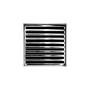 Infinity Drain 4" x 4" ND 4 Center Drain Complete Kit with Lines Pattern Decorative Plate with PVC Drain Body, 2" Outlet Polished Stainless