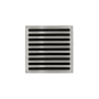 Infinity Drain 4" x 4" ND 4 Center Drain Complete Kit with Lines Pattern Decorative Plate with PVC Drain Body, 2" Outlet Satin Stainless