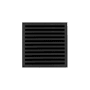 Infinity Drain 5" x 5" ND 5 Center Drain Complete Kit with Lines Pattern Decorative Plate with Cast Iron Drain Body for Hot Mop, 2" Outlet Matte Black