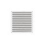 Infinity Drain 5" x 5" ND 5 Center Drain Complete Kit with Lines Pattern Decorative Plate with Cast Iron Drain Body for Hot Mop, 2" Outlet Matte White