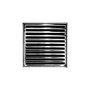 Infinity Drain 5" x 5" ND 5 Center Drain Complete Kit with Lines Pattern Decorative Plate with Cast Iron Drain Body for Hot Mop, 2" Outlet Polished Stainless