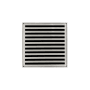 Infinity Drain 5" x 5" ND 5 Center Drain Complete Kit with Lines Pattern Decorative Plate with Cast Iron Drain Body for Hot Mop, 2" Outlet Satin Stainless
