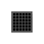 Infinity Drain 4" x 4" Center Drain with Squares Pattern Decorative Plate and 2" Throat for QD 4 Gunmetal