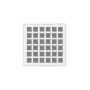 Infinity Drain 4" x 4" Center Drain with Squares Pattern Decorative Plate and 2" Throat for QD 4 Matte White