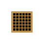 Infinity Drain 4" x 4" Center Drain with Squares Pattern Decorative Plate and 2" Throat for QD 4 Polished Gold
