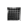 Infinity Drain 4" x 4" Center Drain with Squares Pattern Decorative Plate and 2" Throat for QD 4 Polished Stainless