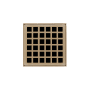 Infinity Drain 4" x 4" Center Drain with Squares Pattern Decorative Plate and 2" Throat for QD 4 Satin Champagne