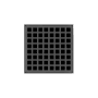 Infinity Drain 5" x 5" Center Drain with Squares Pattern Decorative Plate and 2" Throat for QD 5 Gunmetal