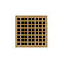 Infinity Drain 5" x 5" Center Drain with Squares Pattern Decorative Plate and 2" Throat for QD 5 Polished Brass