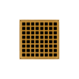Infinity Drain 5" x 5" Center Drain with Squares Pattern Decorative Plate and 2" Throat for QD 5 Polished Gold