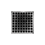 Infinity Drain 5" x 5" Center Drain with Squares Pattern Decorative Plate and 2" Throat for QD 5 Polished Stainless