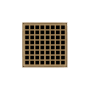 Infinity Drain 5" x 5" Center Drain with Squares Pattern Decorative Plate and 2" Throat for QD 5 Satin Bronze