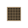 Infinity Drain 5" x 5" Center Drain with Squares Pattern Decorative Plate and 2" Throat for QD 5 Satin Champagne