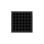 Infinity Drain 4" x 4" QD 4 Center Drain Complete Kit with Squares Pattern Decorative Plate with ABS Bonded Flange Drain Body, 2", 3" and 4" Outlet Matte Black