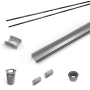 Infinity Drain 48" PVC Linear Drain Component Only Kit for S-LAG 65, S-LT 65, and S-LTIF 65 series Matte Black