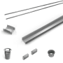 Infinity Drain 48" PVC Linear Drain Component Only Kit for S-LAG 65, S-LT 65, and S-LTIF 65 series Polished Stainless