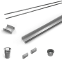 Infinity Drain 48" PVC Linear Drain Component Only Kit for S-LAG 65, S-LT 65, and S-LTIF 65 series Satin Stainless