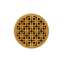 Infinity Drain 5" RKD 5 Round Center Drain with Link Pattern Decorative Plate and 2" Throat for RKD 5 Polished Gold