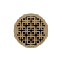 Infinity Drain 5" RKD 5 Round Center Drain with Link Pattern Decorative Plate and 2" Throat for RKD 5 Satin Champagne