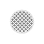 Infinity Drain 5" Round RMD 5 Center Drain Complete Kit with Moor Pattern Decorative Plate with Cast Iron Drain Body for Hot Mop, 2" Outlet Matte White