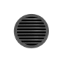 Infinity Drain 5" Round RND 5 Center Drain Complete Kit with Lines Pattern Decorative Plate with Cast Iron Drain Body for Hot Mop, 2" Outlet Gunmetal