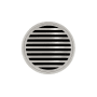 Infinity Drain 5" Round RND 5 Center Drain Complete Kit with Lines Pattern Decorative Plate with Cast Iron Drain Body for Hot Mop, 2" Outlet Satin Stainless