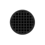 Infinity Drain 5" Round RQD 5 Center Drain Complete Kit with Squares Pattern Decorative Plate with PVC Drain Body, 2" Outlet Matte Black