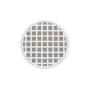 Infinity Drain 5" Round RQD 5 Center Drain Complete Kit with Squares Pattern Decorative Plate with PVC Drain Body, 2" Outlet Matte White