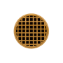 Infinity Drain 5" Round RQD 5 Center Drain Complete Kit with Squares Pattern Decorative Plate with PVC Drain Body, 2" Outlet Polished Gold