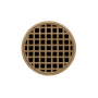 Infinity Drain 5" Round RQD 5 Center Drain Complete Kit with Squares Pattern Decorative Plate with PVC Drain Body, 2" Outlet Satin Bronze