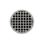Infinity Drain 5" Round RQD 5 Center Drain Complete Kit with Squares Pattern Decorative Plate with PVC Drain Body, 2" Outlet Satin Stainless
