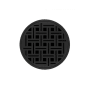 Infinity Drain 5" Round RVD 5 Center Drain Complete Kit with Weave Pattern Decorative Plate with Cast Iron Drain Body for Hot Mop, 2" Outlet Matte Black