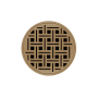 Infinity Drain 5" Round RVD 5 Center Drain Complete Kit with Weave Pattern Decorative Plate with Cast Iron Drain Body for Hot Mop, 2" Outlet Satin Bronze