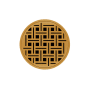 Infinity Drain 5" Round RVD 5 Center Drain Complete Kit with Weave Pattern Decorative Plate with Cast Iron Drain Body, 2" Outlet Polished Gold