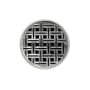 Infinity Drain 5" Round RVD 5 Center Drain Complete Kit with Weave Pattern Decorative Plate with Cast Iron Drain Body, 2" Outlet Polished Stainless