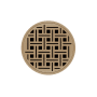 Infinity Drain 5" Round RVD 5 Center Drain Complete Kit with Weave Pattern Decorative Plate with Cast Iron Drain Body, 2" Outlet Satin Champagne