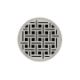 Infinity Drain 5" Round RVD 5 Center Drain Complete Kit with Weave Pattern Decorative Plate with Cast Iron Drain Body, 2" Outlet Satin Stainless